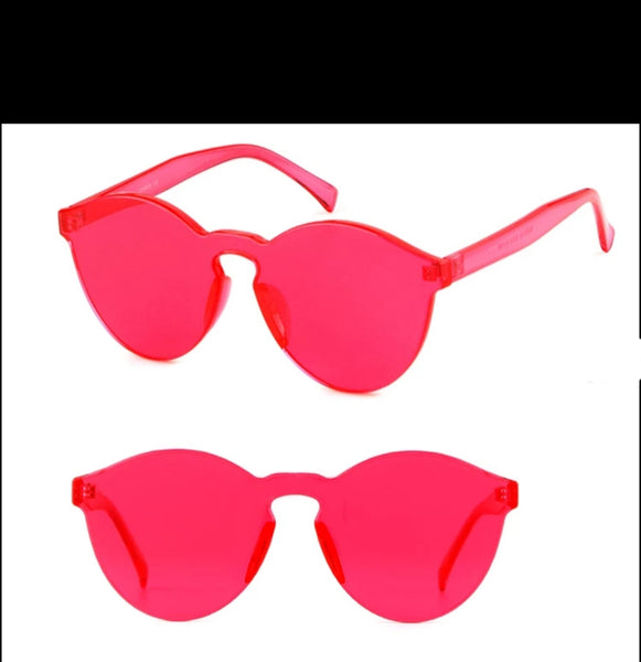Fashion Sunglasses- Transparent Red