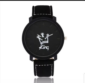 Men's Watch- King symbol with Crown (Black)
